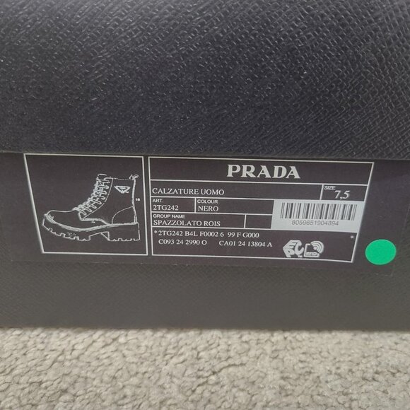 Prada Brushed leather combat boots Men Size 8.5 US - Picture 9 of 10